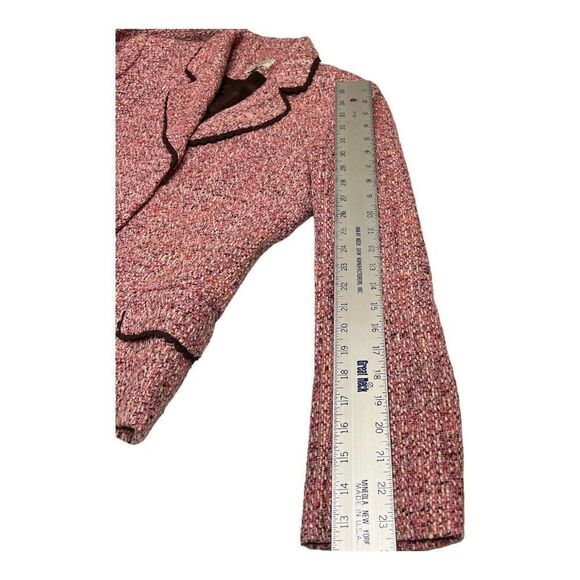 Neiman Marcus Blazer 10 VTG Wool Blend Tweed Jacket Coat Lace Trim Feminine Work - Picture 13 of 16